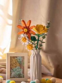1入白色塑料花瓶/盆，仿真花瓶，插花容器，家居裝飾花瓶，乾燥/鮮花瓶，DIY花卉/農業種植花瓶/盆，適用於家居裝飾，桌面裝飾，防潮容器 - 白色A - 查看 5