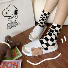 Sandalias Unisex con diseño de oso kawaii, con punta abierta y suela gruesa muy acolchada. - Blanco - Ver 2