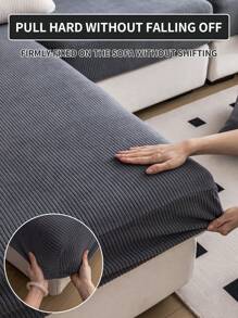 1入防水彈性四季通用沙發墊套,現代極簡風格防滑沙發套,適用於客廳的l型和1234座位沙發 - 深灰色 - 查看 8