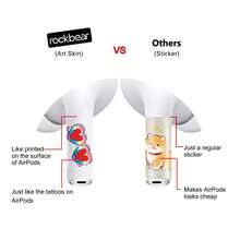 Rockbear心形眼鏡貼紙適用於Pro第二代,紅色有趣太陽眼鏡貼膜包裝和耳塞盒套,男女孩子漫畫禮物,包括清潔套件 - 酒紅色 - 查看 6