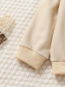 Conjunto de 2 piezas lindo de pantalones deportivos con bloque de color, lazo y estampado de cuadros de gato para niñas, primavera otoño