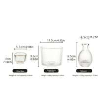 1 Bộ Sake họa tiết búa thủy tinh, bao gồm bình đựng rượu sake, cốc đựng rượu sake và ấm hơn - trắng - Xem 6