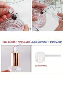3/5/10 pièces Entonnoir de diffuseur, pompe cosmétique, outil de parfum, flacon de parfum rechargeable, outil de transfert de pompe cosmétique, vaporisateur de parfum rechargeable pour voyage, essentiel pour les voyages, l'école, les vacances, le camping, la plage, convient aux femmes et aux hommes - Transparent - Voir 5
