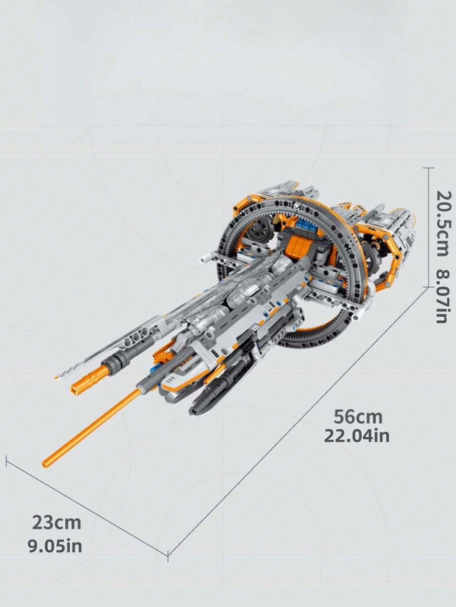 1184pcs Future SciFi Series MultiAction Diy Deformable Space