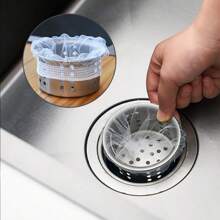 100入組廚房下水道過濾器,一次性排水垃圾過濾袋,可過濾殘留物和食物廢物 - 白色 - 查看 6