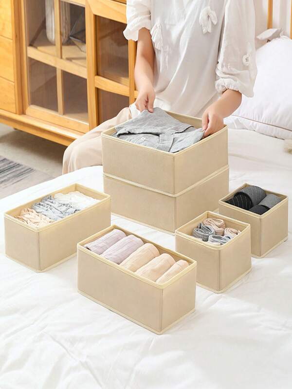1pc/3pcs Underwear Drawer Storage Box, Foldable Clothes Storage Drawer For Underwear, Bras, Socks, Household Space Saving Organizer Of Wardrobe, Closet, Bedroom, Home, Dorm,Wardrobe Storage Box, Household Drawer Type Finishing Box, Closet Organizer For Underwear Pants Clothing Decorations Decor Festival Decor Room Decor Home Decor Decor Bedroom Decor