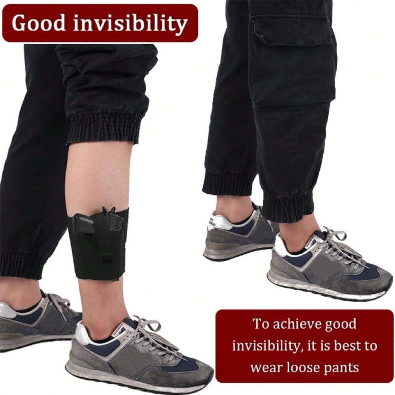 Outdoor Tactical Concealed Leg Gun Holster, Leg Sleeve For Running Sports Protection, Real CS