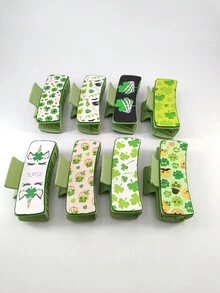 1 Gói 10,5cm Kẹp tóc phong cách cao bồi bằng da giả màu xanh lá cây dành cho phụ nữ, thích hợp để đeo hàng ngày - Nhiều màu - Xem 5