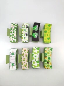 1 Gói 10,5cm Kẹp tóc phong cách cao bồi bằng da giả màu xanh lá cây dành cho phụ nữ, thích hợp để đeo hàng ngày - Nhiều màu - Xem 2