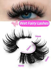 7 Paia Ciglia Finte Wiapy Wet Manga D-curl In Stile Giapponese Per Cosplay Con Effetto Anime Da 19mm, Effetto Fatato ciglia finte, ciglia finta - nero - Visualizzare 5