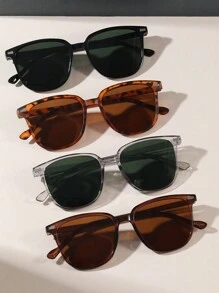 经典方形 PC 时尚眼镜适合夏季海滩度假、户外、旅行日常佩戴 - 彩色 - 查看 3