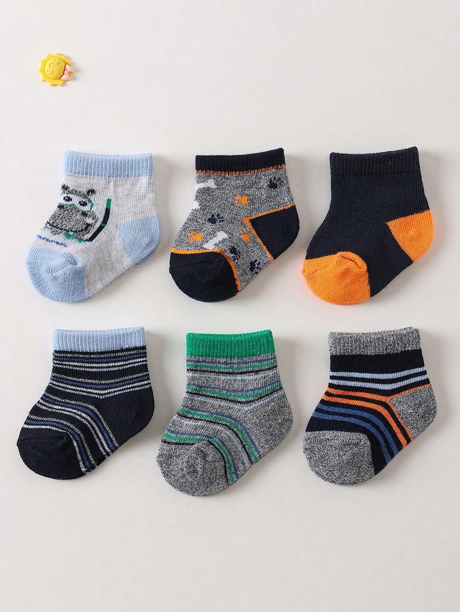 6 Đôi Tất Trẻ Em Chống Trơn Trượt & Không Bóp, Thích Hợp Cho Mọi Mùa - Nhiều màu - Xem 1