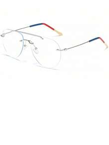 Lentes De Gota Anti Luz Azul De 4 Piezas Vintage Armazón Uv - Plateado - Ver 3