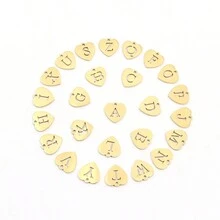 1 Máy Tính Inox Thời Trang Vòng Tròn Rỗng Trái Tim Ban Đầu Mặt Dây Chuyền Vòng Tay Đính Hạt Dành Cho Nữ - Vàng - Xem 4