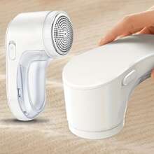 1pc Portable Electric Fabric Shaver - USB Rechargeable Lint Remover With 3 Cutter Heads - Easily Remove Lint And Pilling For A Fresh Look - White - View 1