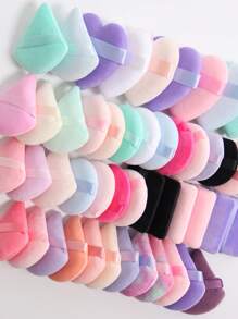 50 Stück dreieckige Samt Puderquasten, zufällige Farbe, entworfen für Konturierung, Augen- und Eckbereich. Make-up Mischbehälter, geeignet für alle Hauttypen. Make-up, günstig, Raumdekoration, Schminktisch, Reise, Schlafzimmer, Make-up Zubehör, Quaste, Make-up Blender, Puderquaste, Make-up Schwamm