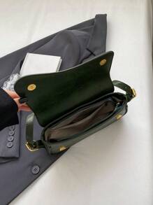 時尚女式斜背包 - 綠色 - 查看 7