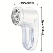 1pc Portable Electric Fabric Shaver - USB Rechargeable Lint Remover With 3 Cutter Heads - Easily Remove Lint And Pilling For A Fresh Look - White - View 9