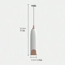 1 Pieza Mini Batidor De Leche Portátil, Batidor De Crema Para Hornear Doméstico, Mezclador Eléctrico Portátil Y Batidor De Huevos Inalámbrico - Blanco - Ver 8