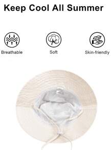 2pcs Baby Sun Hat With Glasses, Quick-Dry Breathable Kids Sun Hat, Baby Sun Hat, Beach UV Protection Hat - Beige - View 3