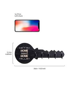 1 件創意簡約壁掛式鑰匙裝飾掛鉤,新穎木板和小鐵掛鉤設計壁掛式掛鉤,用於存放鑰匙、清潔用品等,非常適合浴室、衛生間、廚房、儲藏室牆壁裝飾儲物 - 彩色 - 查看 4