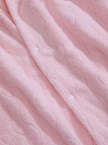 Toalla De Baño Con Capucha Para Bebés Y Niños Con Diseño De Aplique De Conejo De Dibujos Animados, Poncho Estilo Capa Con Textura De Onda, Albornoz Portátil - Rosa - Ver 7