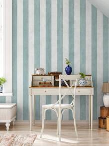 SUPSTICKER 1卷青白条纹加厚防潮壁纸客厅卧室自粘家居装修装饰美化墙贴撕下即贴有三种尺寸可选装修贴纸撕下墙板墙纸壁纸春季装饰用品让您的家焕然一新拉玛装饰贴纸 - 彩色 - 查看 7