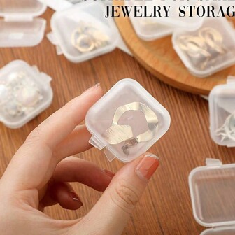 5 pièces Boîte de rangement en plastique transparent mini, boîte de rangement pour bijoux, organisateur de rangement transparent, boîtes de rangement portatives multifonctionnelles avec couvercle pour petits articles, artisanat, bijoux, quincaillerie