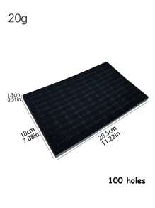 1套黑色實心100孔/36孔展示托盤,用於戒指、耳環或耳釘,方便收納