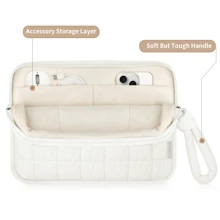 ETRONIK Puffy Laptop Sleeve 13 Inch 14 Inch, Laptop Case For MacBook Pro 14 Inch Laptop Sleeve, MacBook Air M2 Sleeve 13 Inch, IPad Pro 12.9, Cute Puffer Laptop Cover Carrying Case With Pocket - 米色 - 查看 5