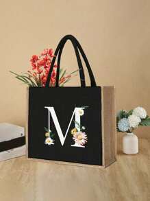 Túi xách màu đen in chữ 1 chiếc với thiết kế viền vải lanh màu vàng, đơn giản và hào phóng, quà tặng ngày lễ tình nhân, túi quà cưới cá nhân cho phù dâu nữ, túi trang điểm, túi lưu trữ du lịch đơn giản, ví mỹ phẩm màu trơn, túi trang điểm du lịch sức chứa lớn: Rất thích hợp cho hoạt động ngoài trời Sắc đẹp! Thích hợp cho đám cưới, bãi biển và ngày lễ, đây là một món quà tuyệt vời cho phụ nữ, mẹ, giáo viên, bạn bè và phù dâu. Túi lớn thích hợp cho học sinh, sinh viên đi học trở lại và giáo viên. Nó là - màu đen - Xem 6