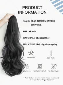Ponytail Extension Claw 18" Curly Wavy Clip In Hairpiece One Piece A Jaw Long Pony Tails For Women