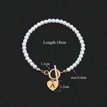 1 Máy Tính Inox Thời Trang Vòng Tròn Rỗng Trái Tim Ban Đầu Mặt Dây Chuyền Vòng Tay Đính Hạt Dành Cho Nữ - Vàng - Xem 2