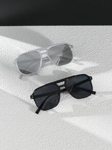 نظارات رجل ذات إطار مزدوج قديم، مع مسامير ملونة، مناسبة لارتداء اليومي،التنقل والسفر الخارجي وأغراض أخرى، إكسسوارات شمسية، نظارات شمسية مناسبة للشاطئ والعطلات الصيفية والسفر والأنشطة الخارجية