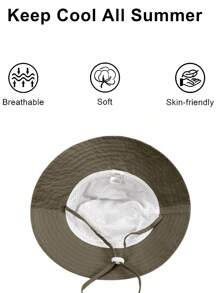 2pcs Baby Sun Hat With Glasses, Quick-Dry Breathable Kids Sun Hat, Baby Sun Protection Hat, Beach UV Protection Hat - Army Green - View 4