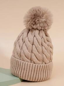 Hatastic 1顶保暖内衬滑雪帽，男女通用Y2K风格针织帽，休闲百搭冬季保暖帽，适合日常通勤、音乐节等场合，也是馈赠佳品。 - 卡其色 - 查看 9