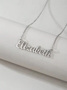 1 Peça Pingente Colar De Aço Inoxidável Dourado E Prateado Com Letra Em Inglês, Colar Fashion Simples E Versátil Para Homens E Mulheres(no Máximo 1 Nome Em Inglês)
