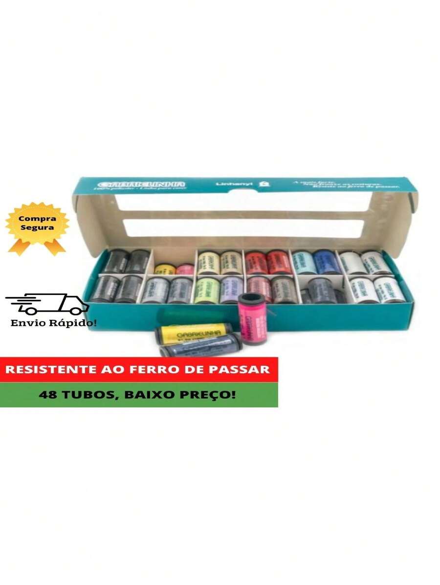 Kit 48 Linhas de Costura Gabrielinha - Roupa / Tecido / Aviamento / Fio / Linha - Multicolorido - Visão 1