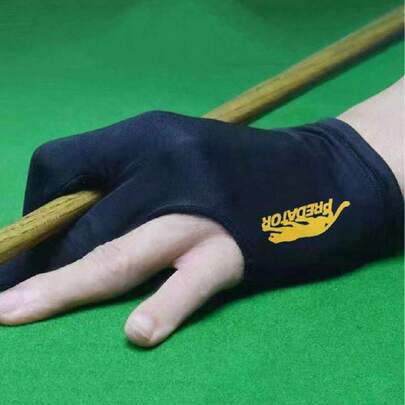 1 pieza Guante de billar, guante de snooker unisex transpirable antideslizante de tres dedos con dedos abiertos