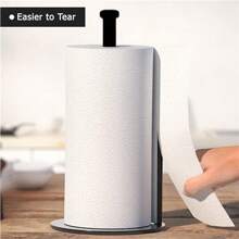 Paper Towel Holder Black Kitchen Roll Holder, Premium Stainless Steel, One-Handed Operation Countertop Dispenser With Weighted Base - Black - View 3