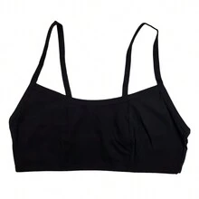 Top Corpiño De Algodón Tirante Delgado Adolescentes 3pz - Negro - Ver 1