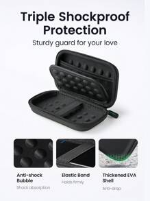 UGREEN 外置硬盘盒包，移动电源旅行电子配件收纳包，适用于 2.5 英寸硬盘/耳机/U 盘硬盘线收纳包 - 黑色 - 查看 3