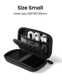 UGREEN 外置硬盘盒包，移动电源旅行电子配件收纳包，适用于 2.5 英寸硬盘/耳机/U 盘硬盘线收纳包 - 黑色 - 查看 8