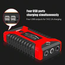 Jump Starter Power Bank, 600A Peak Current 20000mAh Portable Car Jump Starter For 6.0L Petrol And 2.0L Other Engine Built-In LED Torch - Black Red - View 4