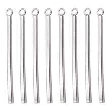 8Pcs  Stainless Steel  Simple Stick Charms Minimalist Style Pendants For Jewelry  Necklace Bracelet Crafts Making