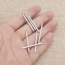 8Pcs  Stainless Steel  Simple Stick Charms Minimalist Style Pendants For Jewelry  Necklace Bracelet Crafts Making