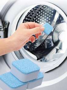 12pcs/Pack Washing Machine Cleaning Tablets, Household Modern Dual Tone Laundry Cleaner Tablets - Blue and White - View 1