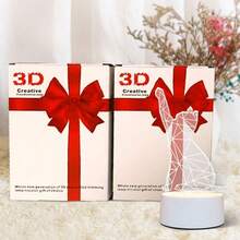 3d Led燈創意3d Led夜光燈新奇幻覺夜燈幻覺桌燈 家居裝飾燈 - 白色 - 查看 8