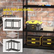 HOMCOM Estantería Metálica de Niveles Estantería de Garaje de Acero Industrial con Estantes Ajustables para Tallar Cocina Hogar Negro - Negro - Ver 3