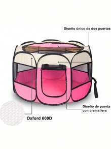 Multifunctional Portable Folding Simple Pet Dog Playpen House - 粉色 - 查看 7
